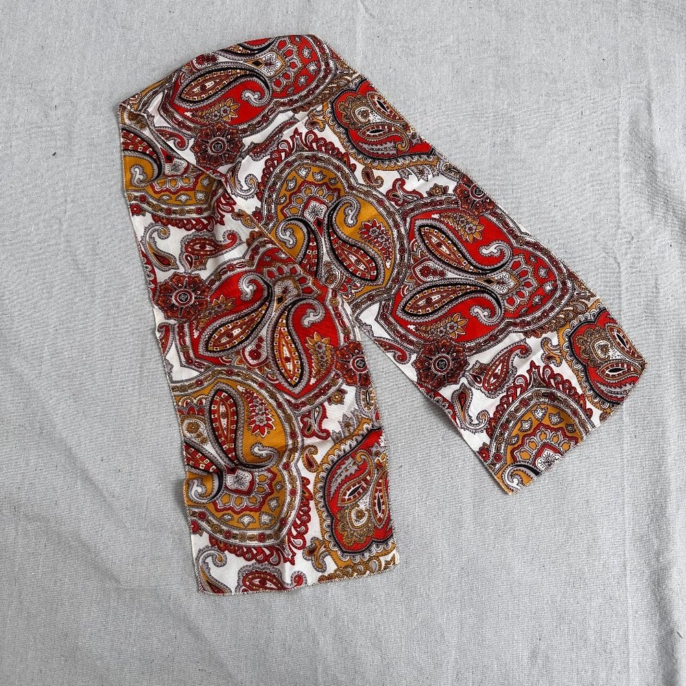 Vintage Paisley Earth tones long neck scarf